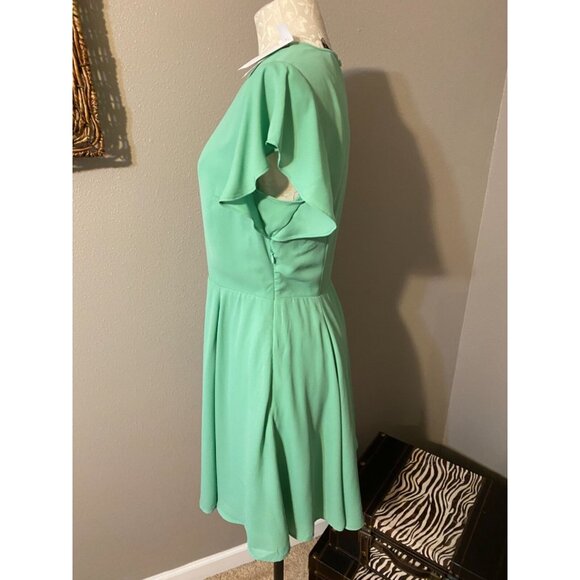 Banana Republic Dress Green 6 Small Short Sleeve A Line NWT Washable NEW - Picture 5 of 6